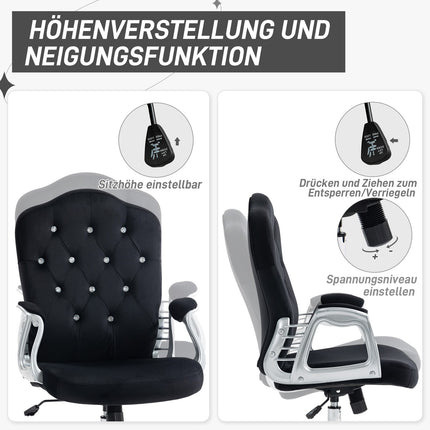 Ergonomická kancelářská židle ze syntetické kůže, nastavitelná, černá