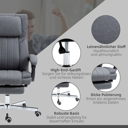 Ergonomická kancelářská židle, polohovací, masáž, šedá