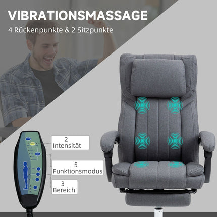Ergonomická kancelářská židle, polohovací, masáž, šedá
