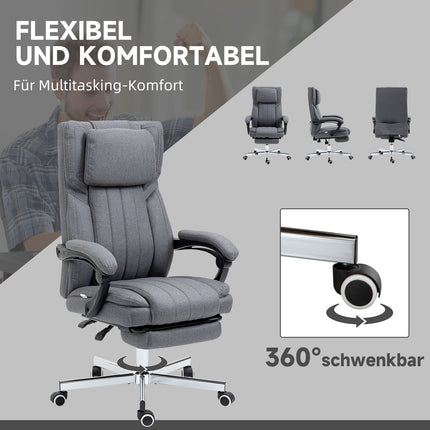 Ergonomická kancelářská židle, polohovací, masáž, šedá