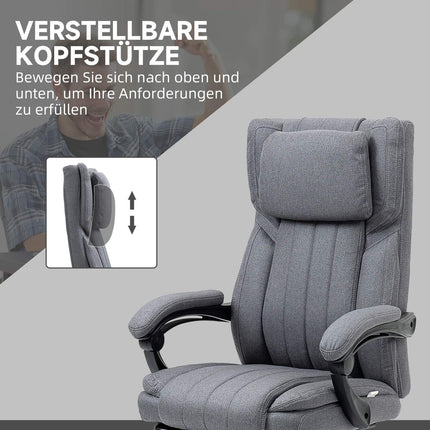 Ergonomická kancelářská židle, polohovací, masáž, šedá