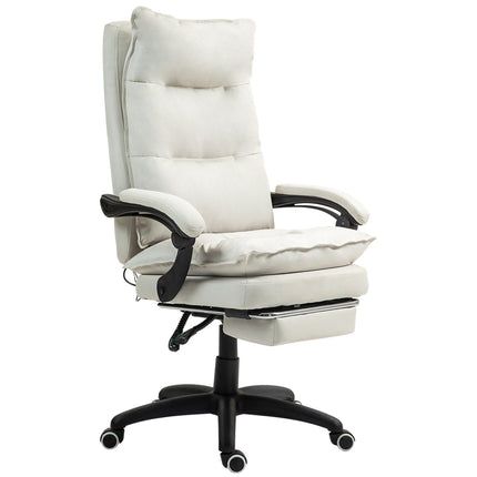 Ergonomická kancelářská židle, masáž a polohování, krémově bílá