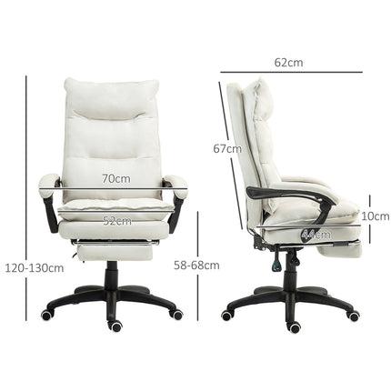 Ergonomická kancelářská židle, masáž a polohování, krémově bílá