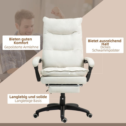 Ergonomická kancelářská židle, masáž a polohování, krémově bílá