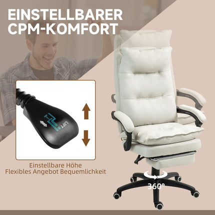 Ergonomická kancelářská židle, masáž a polohování, krémově bílá
