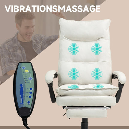 Ergonomická kancelářská židle, masáž a polohování, krémově bílá