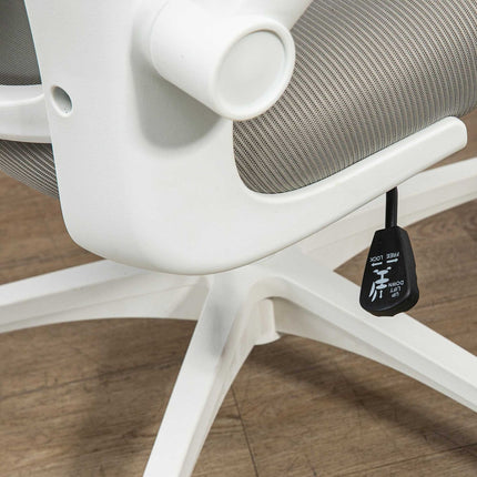 Ergonomická kancelářská židle, nastavitelná opěrka hlavy, šedá