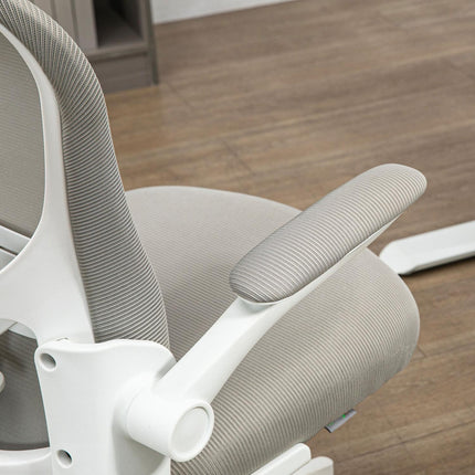 Ergonomická kancelářská židle, nastavitelná opěrka hlavy, šedá