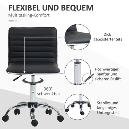 Ergonomická kancelářská židle, nastavitelná otočná, černá, nosnost 120 kg