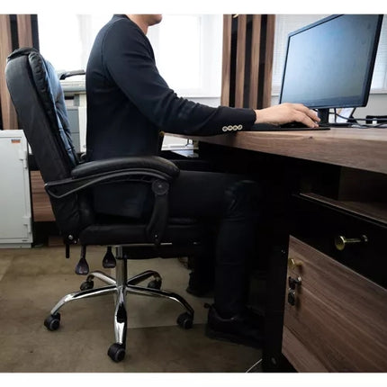 Office chair with footrest - black Malatec 23286