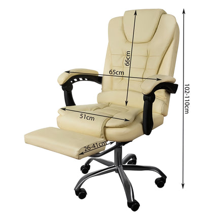 Kancelářská židle s podnožkou – bílá Malatec 23287