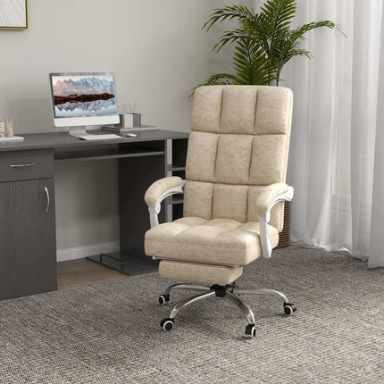 Ergonomická kancelářská židle s masáží a vyhříváním, nastavitelná, béžová