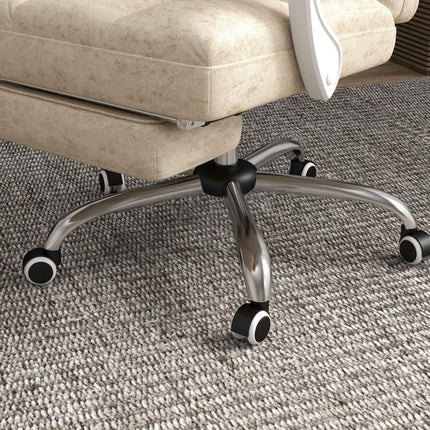 Ergonomická kancelářská židle s masáží a vyhříváním, nastavitelná, béžová
