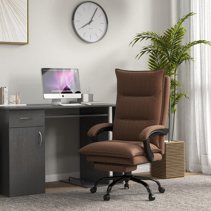 Ergonomická kancelářská židle s masáží, sklopení 155° – hnědá