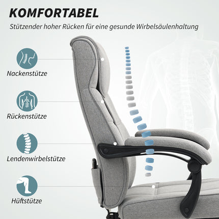 Ergonomická kancelářská židle s masáží, polohováním a podnožkou