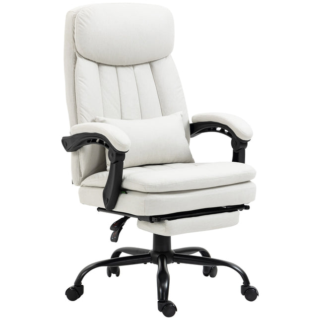Ergonomické krémově bílé manažerské masážní kancelářské křeslo