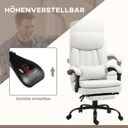 Ergonomické krémově bílé manažerské masážní kancelářské křeslo