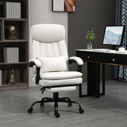 Ergonomické krémově bílé manažerské masážní kancelářské křeslo