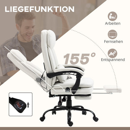 Ergonomické krémově bílé manažerské masážní kancelářské křeslo
