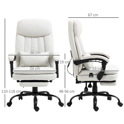 Ergonomické krémově bílé manažerské masážní kancelářské křeslo