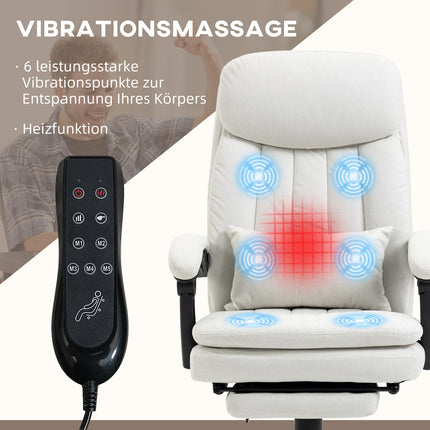 Ergonomické krémově bílé manažerské masážní kancelářské křeslo