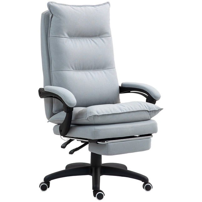 Ergonomická kancelářská židle s masáží a naklápěním, světle šedá
