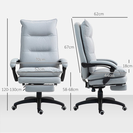 Ergonomická kancelářská židle s masáží a naklápěním, světle šedá