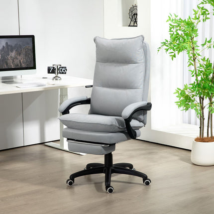 Ergonomická kancelářská židle s masáží a naklápěním, světle šedá