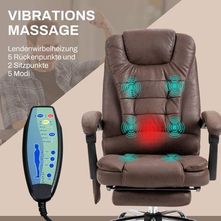 Ergonomická kancelářská židle s masáží, naklápěním a vyhříváním