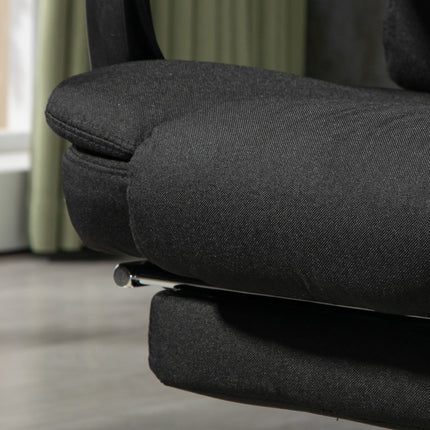 Ergonomická masážní kancelářská židle, polohovací s podnožkou, černá