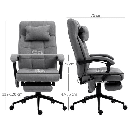 Ergonomická kancelářská židle s masáží a vyhříváním beder, šedá