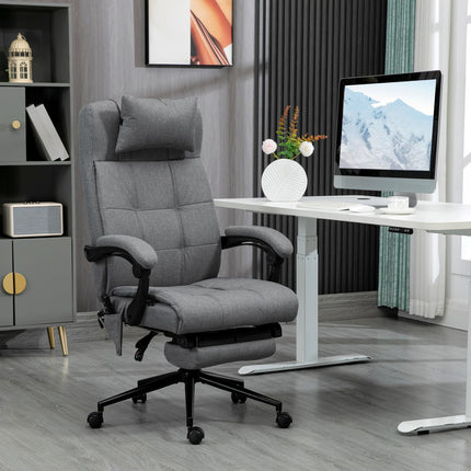 Ergonomická kancelářská židle s masáží a vyhříváním beder, šedá