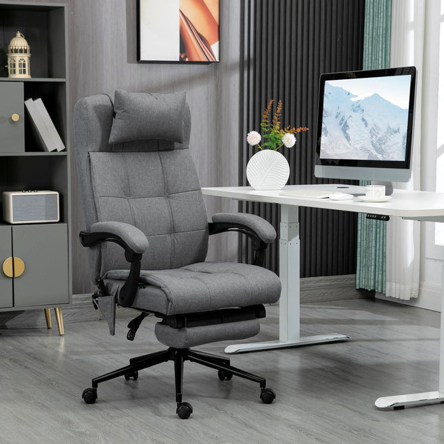 Ergonomická kancelářská židle s masáží a vyhříváním beder, šedá