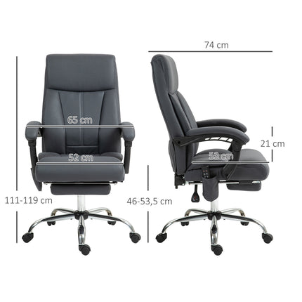 Ergonomická kancelářská židle, tmavě šedá, masážní a polohovací funkce