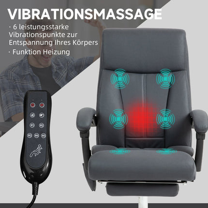 Ergonomická kancelářská židle, tmavě šedá, masážní a polohovací funkce