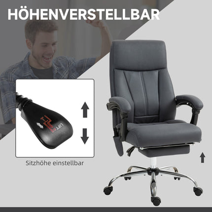 Ergonomická kancelářská židle, tmavě šedá, masážní a polohovací funkce