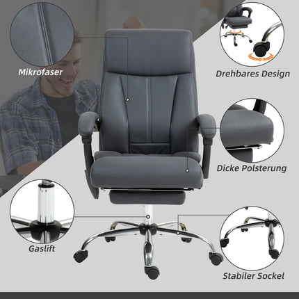 Ergonomická kancelářská židle, tmavě šedá, masážní a polohovací funkce