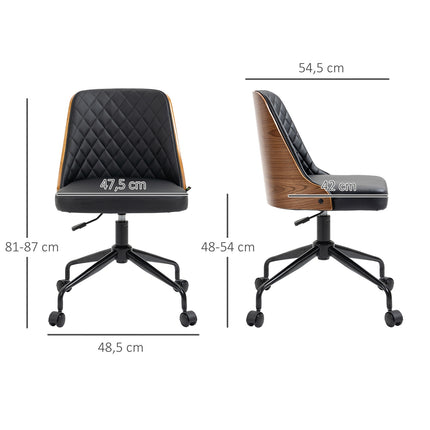 Ergonomická otočná židle k psacímu stolu, černá, výškově nastavitelná