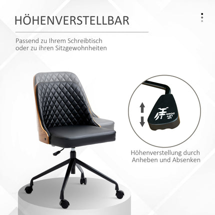 Ergonomická otočná židle k psacímu stolu, černá, výškově nastavitelná
