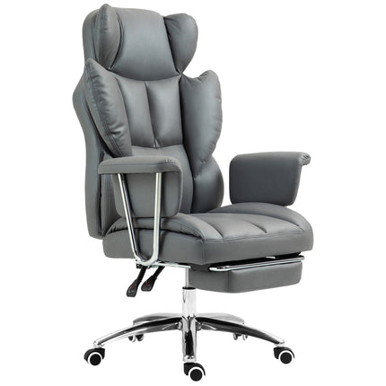 Ergonomická polohovací kancelářská židle s podnožkou, tmavě šedá