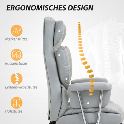 Ergonomická polohovací kancelářská židle, nastavitelná, s podnožkou