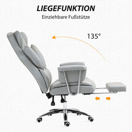 Ergonomická polohovací kancelářská židle, nastavitelná, s podnožkou