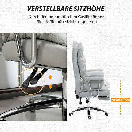 Ergonomická polohovací kancelářská židle, nastavitelná, s podnožkou