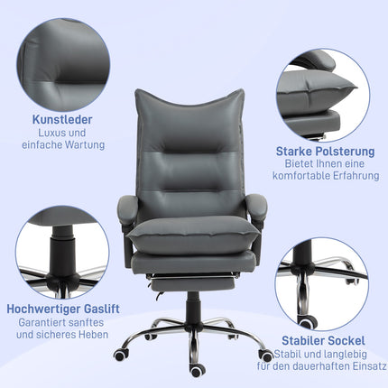Ergonomická kancelářská židle, skládací a výškově nastavitelná, tmavě šedá