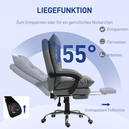 Ergonomická kancelářská židle, skládací a výškově nastavitelná, tmavě šedá