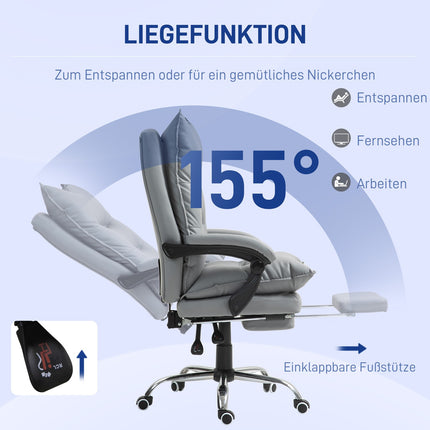 Ergonomická kancelářská židle s podnožkou, polohovací a polstrovaná
