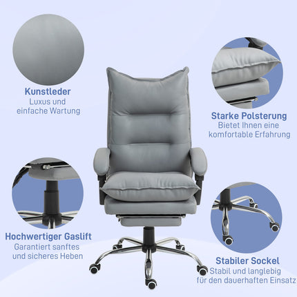 Ergonomická kancelářská židle s podnožkou, polohovací a polstrovaná