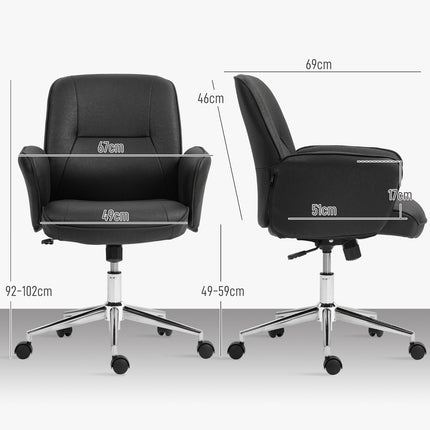 Ergonomická otočná kancelářská židle, výškově nastavitelná, černé mikrovlákno