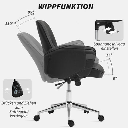 Ergonomická otočná kancelářská židle, výškově nastavitelná, černé mikrovlákno
