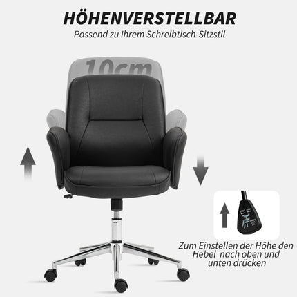 Ergonomická otočná kancelářská židle, výškově nastavitelná, černé mikrovlákno